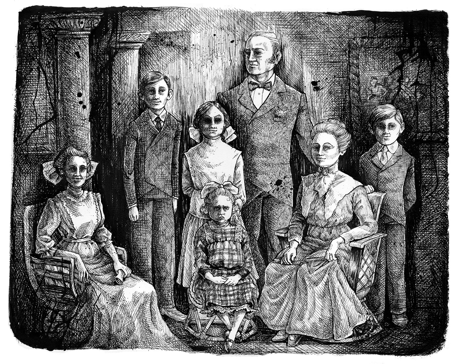 old fashioned family portrait